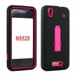 Wholesale ZTE Boost Max+ Boost Max N9521 N9520 Armor Hybrid with Stand (Black Hot Pink)